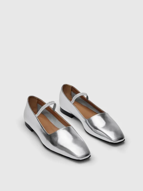 Petina Metallic Lader Mary Jane Flats*ATP Atelier New